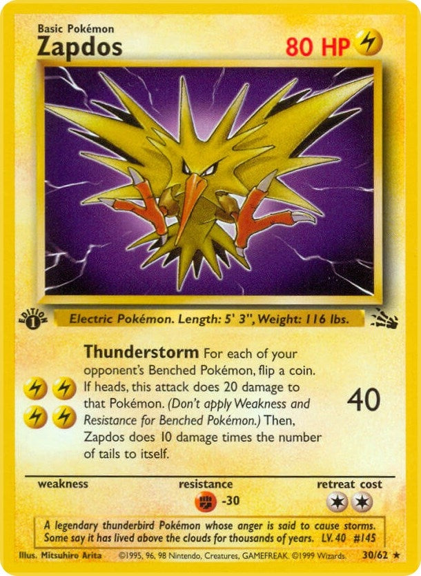 Image for Zapdos (30) (30/62) (Fossil) (FO) - Pokemon