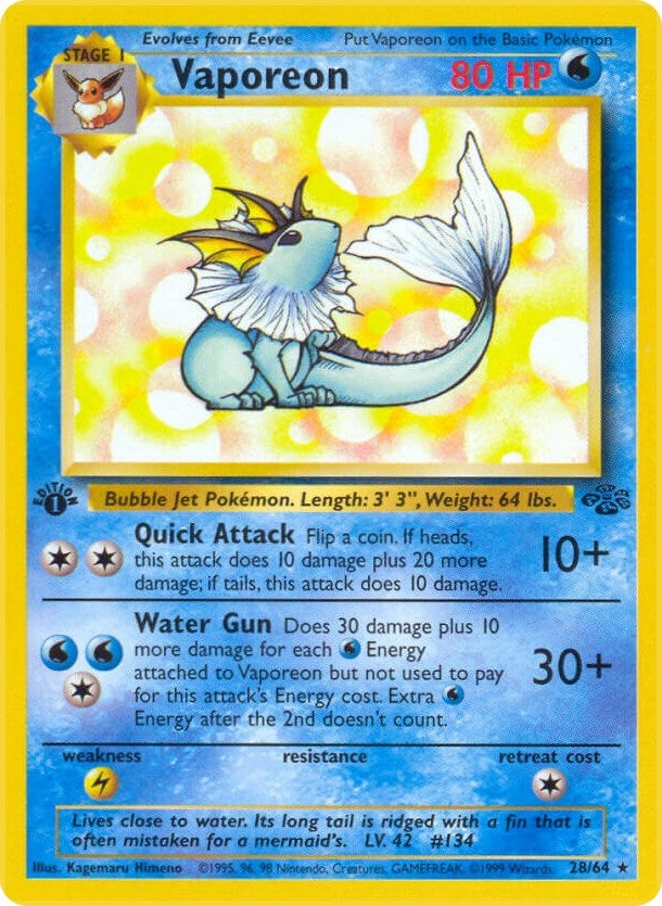 Image for Vaporeon (28) (28/64) (Jungle) (JU) - Pokemon