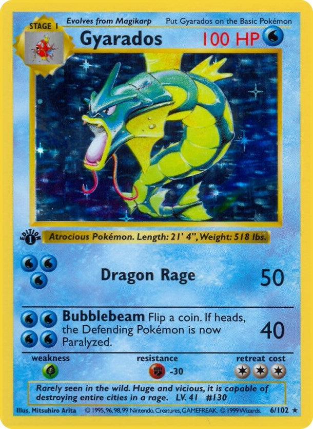Image for Gyarados (006/102) (Base Set (Shadowless)) (BSS) - Pokemon