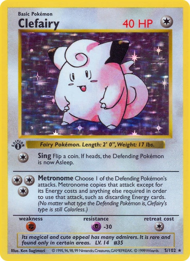 Image for Clefairy (005/102) (Base Set (Shadowless)) (BSS) - Pokemon