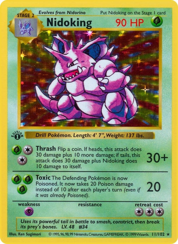 Image for Nidoking (011/102) (Base Set (Shadowless)) (BSS) - Pokemon