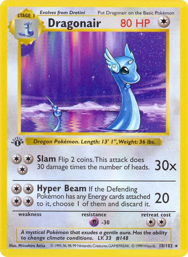 Image for Dragonair (018/102) (Base Set (Shadowless)) (BSS) - Pokemon