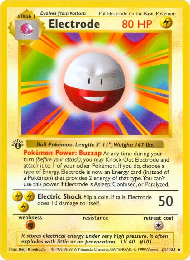 Image for Electrode (021/102) (Base Set (Shadowless)) (BSS) - Pokemon