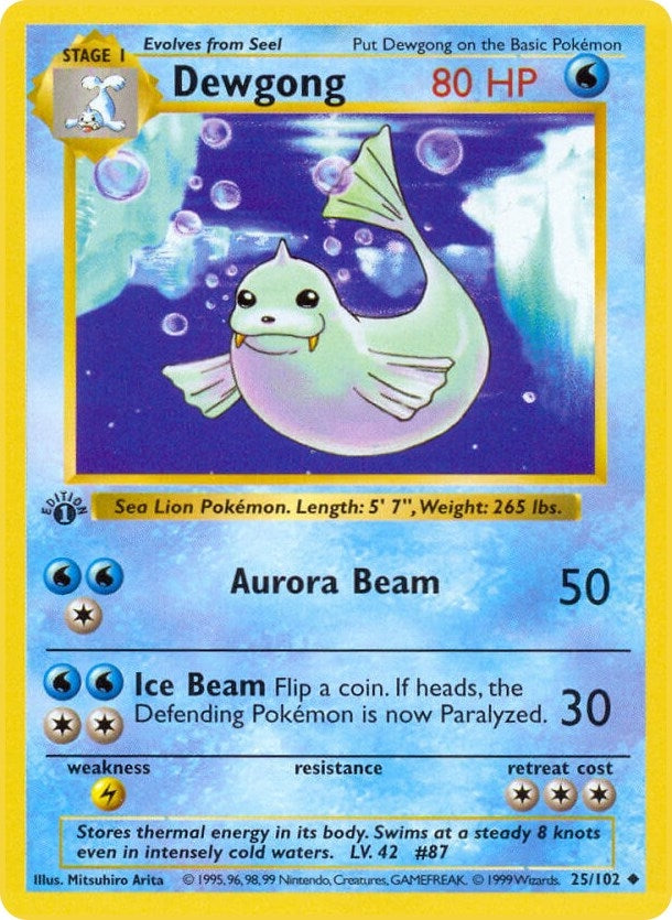 Image for Dewgong (025/102) (Base Set (Shadowless)) (BSS) - Pokemon