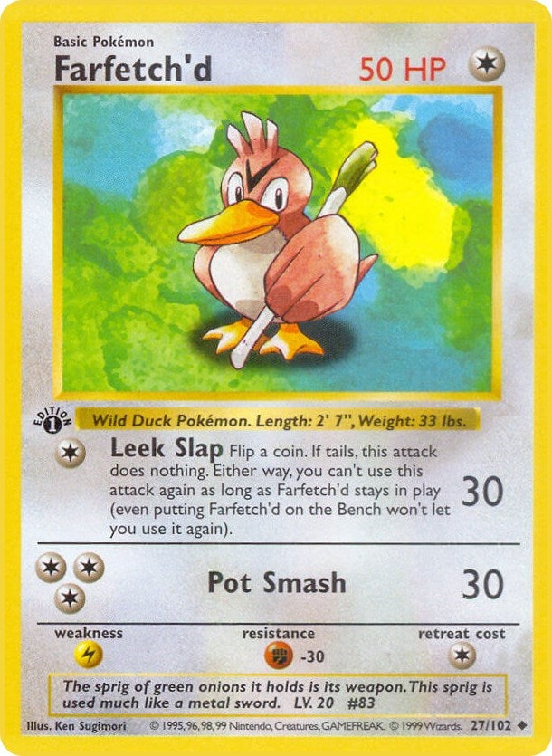 Image for Farfetch'd (027/102) (Base Set (Shadowless)) (BSS) - Pokemon
