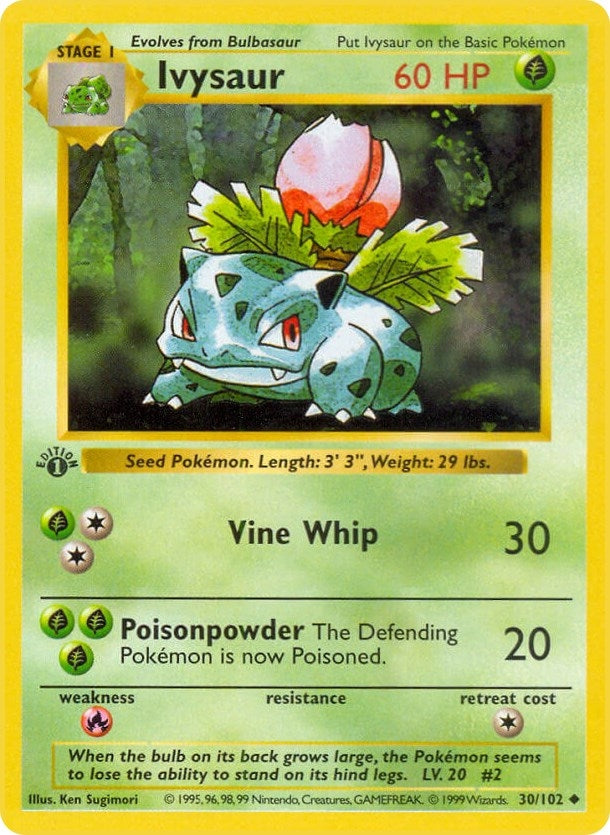 Image for Ivysaur (030/102) (Base Set (Shadowless)) (BSS) - Pokemon