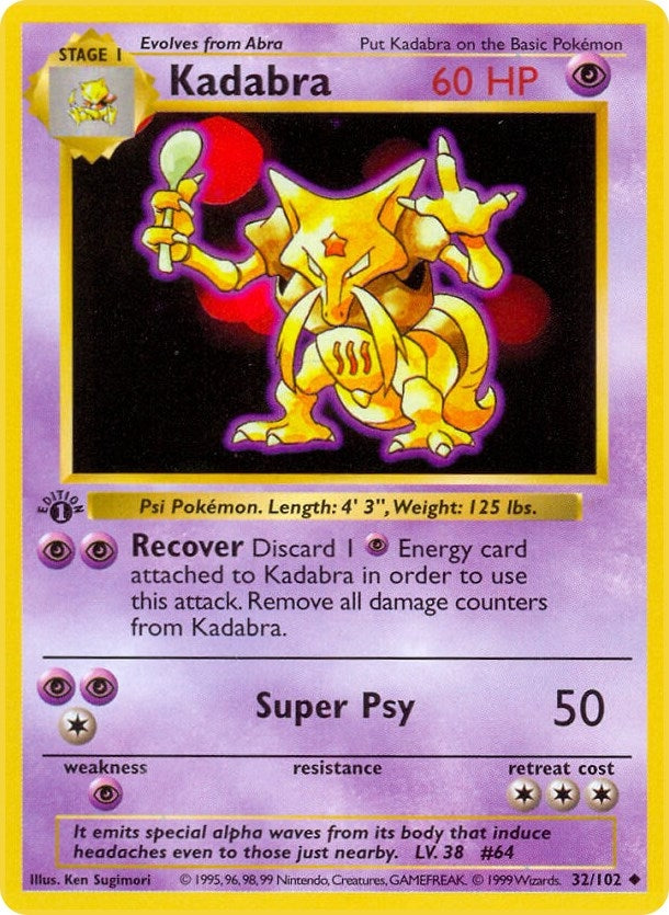 Image for Kadabra (032/102) (Base Set (Shadowless)) (BSS) - Pokemon