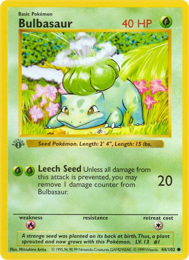 Image for Bulbasaur (044/102) (Base Set (Shadowless)) (BSS) - Pokemon