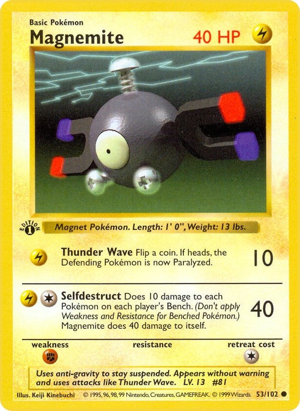 Image for Magnemite (053/102) (Base Set (Shadowless)) (BSS) - Pokemon