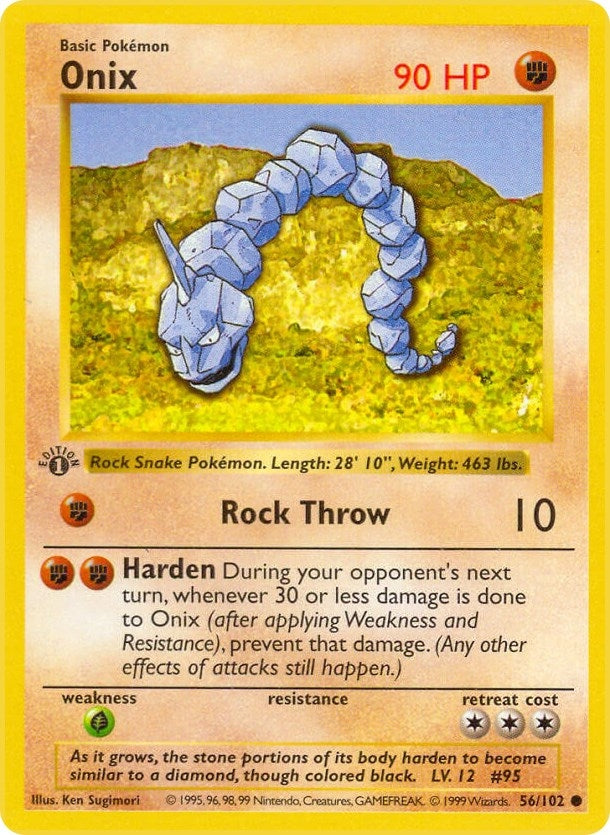 Image for Onix (056/102) (Base Set (Shadowless)) (BSS) - Pokemon