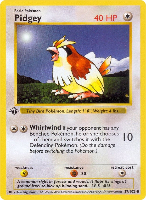 Image for Pidgey (057/102) (Base Set (Shadowless)) (BSS) - Pokemon