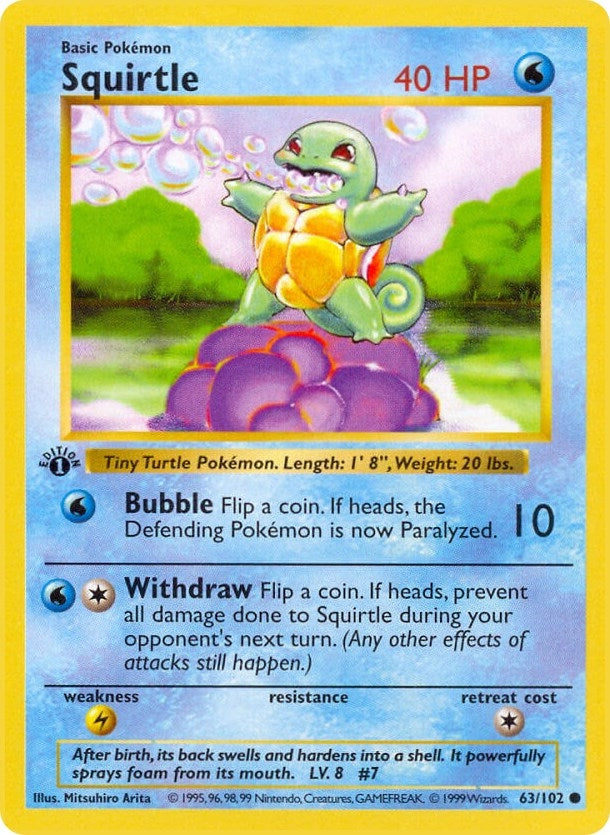 Image for Squirtle (063/102) (Base Set (Shadowless)) (BSS) - Pokemon