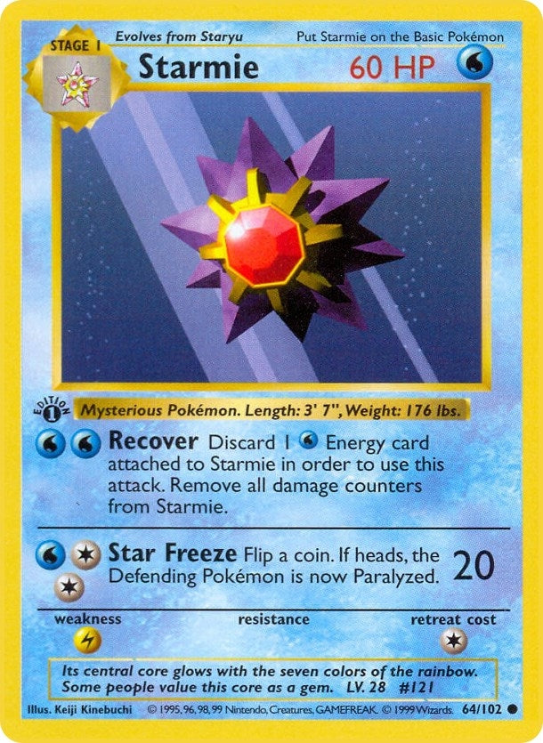 Image for Starmie (064/102) (Base Set (Shadowless)) (BSS) - Pokemon