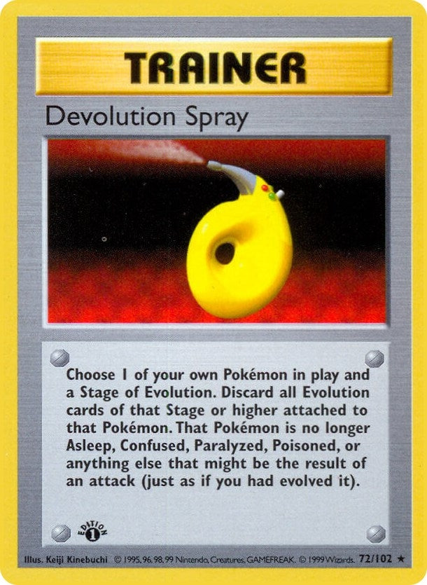 Image for Devolution Spray (072/102) (Base Set (Shadowless)) (BSS) - Pokemon