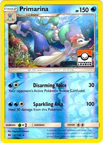 Image for Primarina - 41/149 (Pokemon League) (041/149) (League & Championship Cards) (PR) - Pokemon