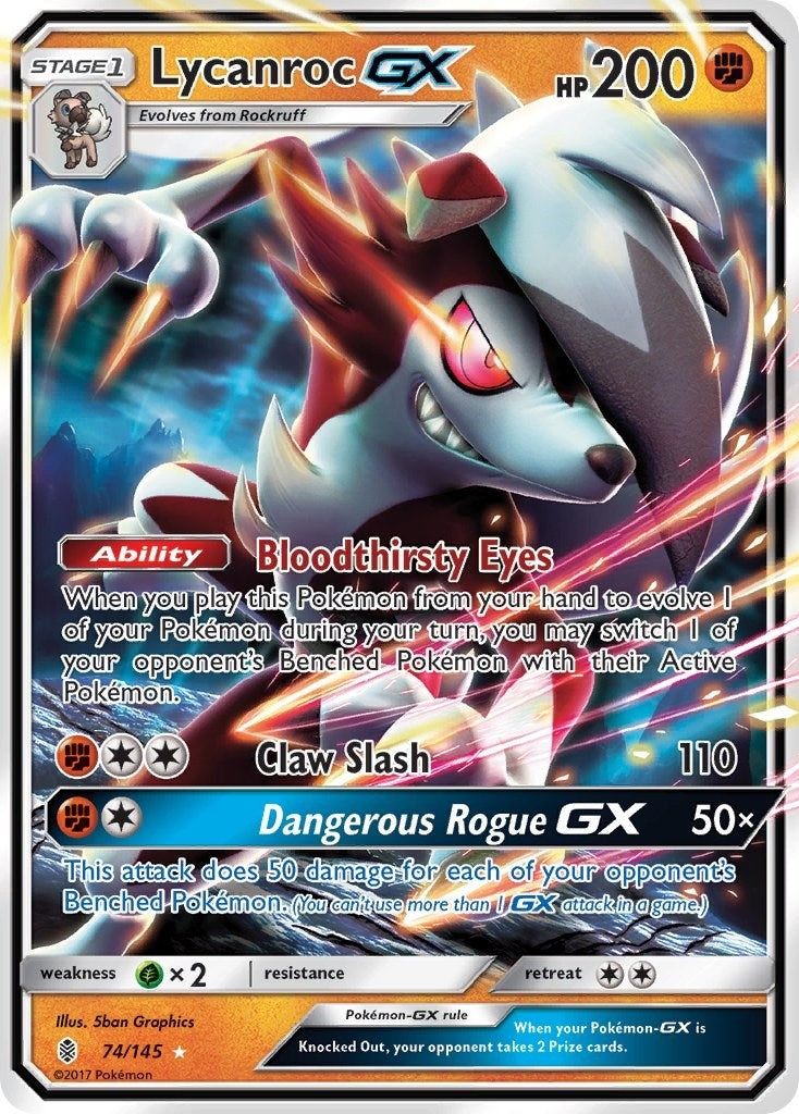Image for Lycanroc GX (74/145) (SM - Guardians Rising) (SM02) - Pokemon