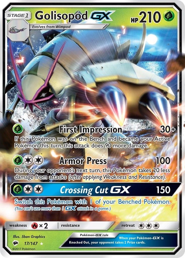 Image for Golisopod GX (17/147) (SM - Burning Shadows) (SM03) - Pokemon