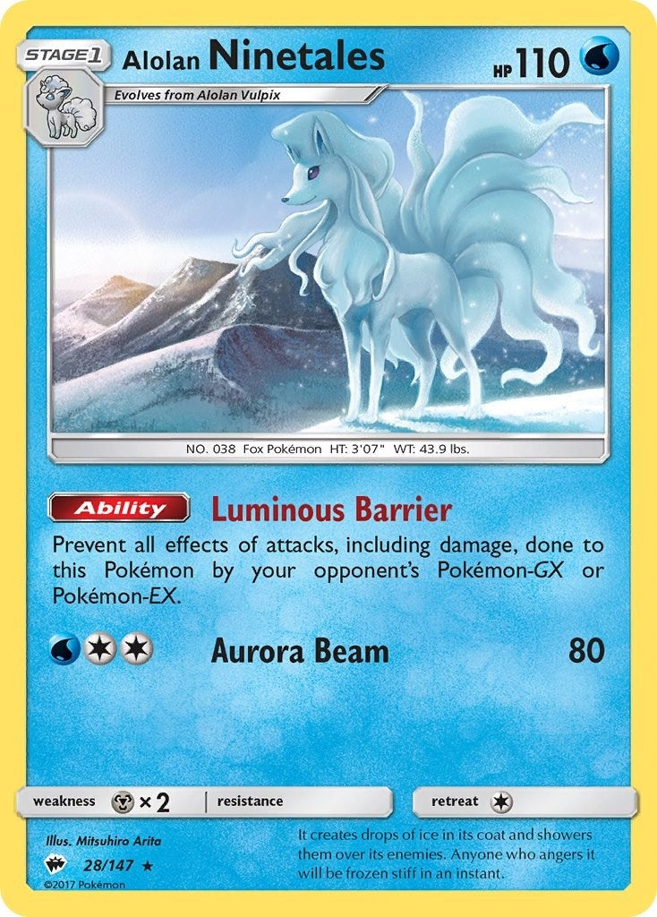 Image for Alolan Ninetales (28/147) (SM - Burning Shadows) (SM03) - Pokemon