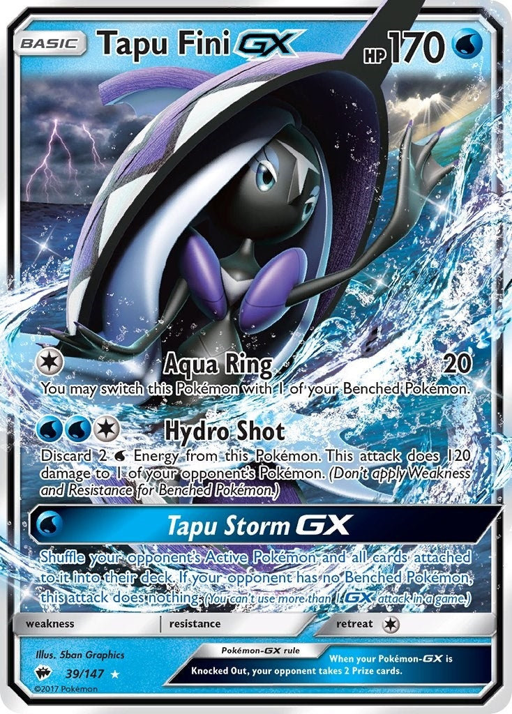 Image for Tapu Fini GX (39/147) (SM - Burning Shadows) (SM03) - Pokemon