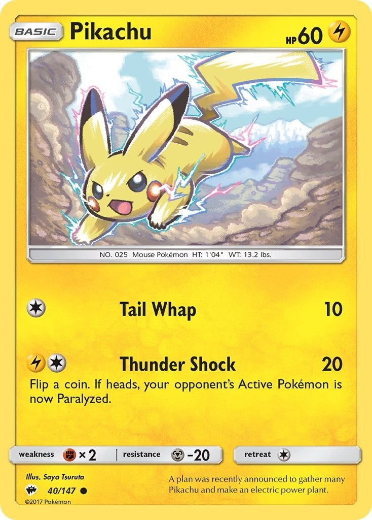 Image for Pikachu (40/147) (SM - Burning Shadows) (SM03) - Pokemon