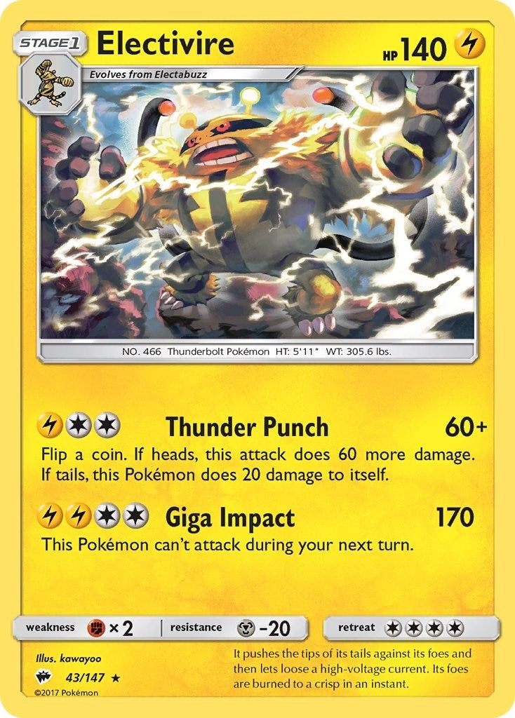 Image for Electivire (43/147) (SM - Burning Shadows) (SM03) - Pokemon