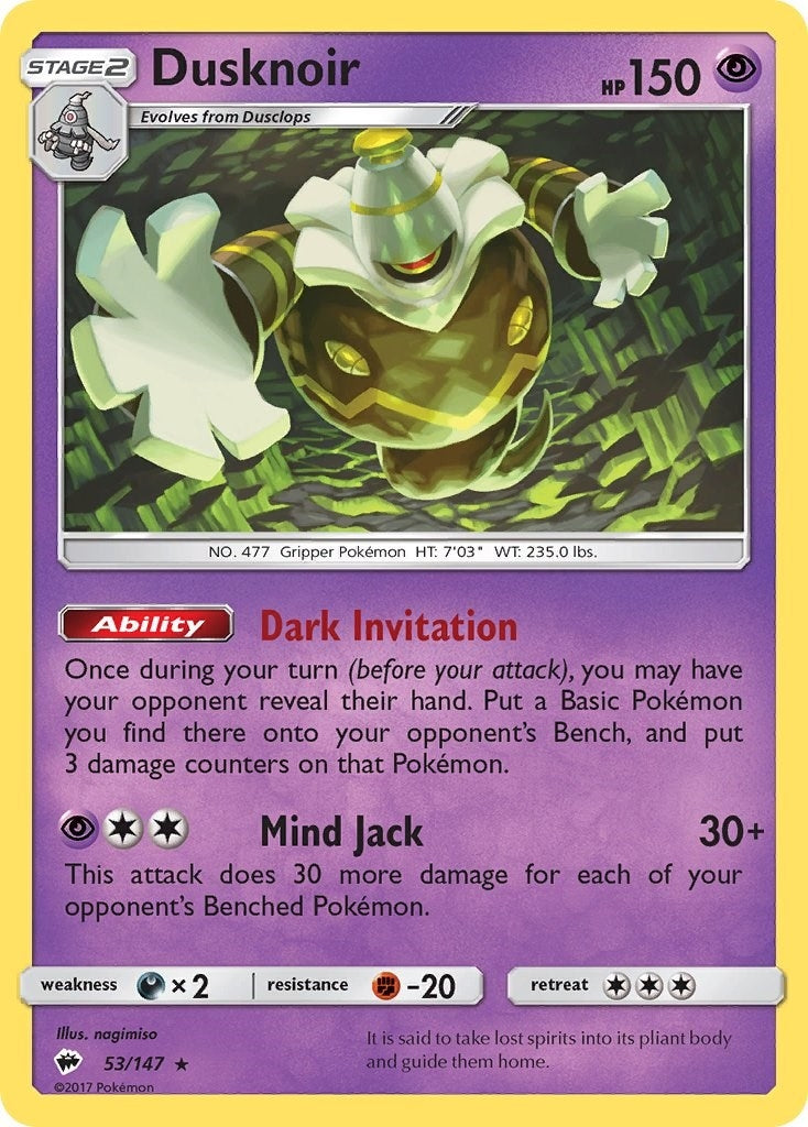 Image for Dusknoir (53/147) (SM - Burning Shadows) (SM03) - Pokemon