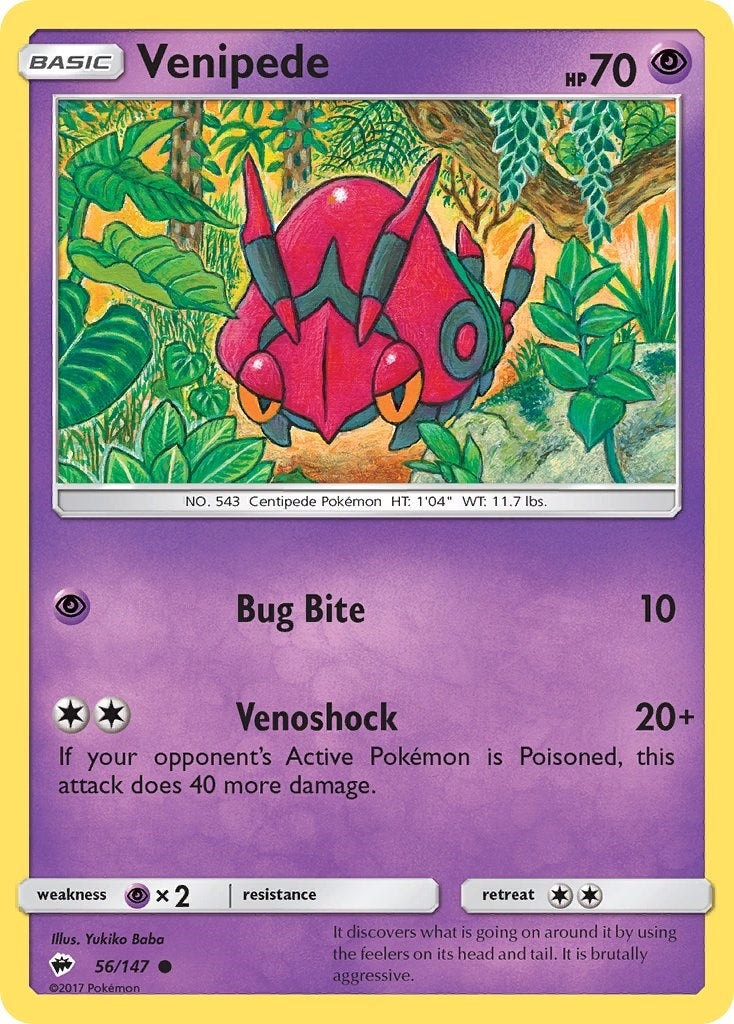 Image for Venipede (56/147) (SM - Burning Shadows) (SM03) - Pokemon