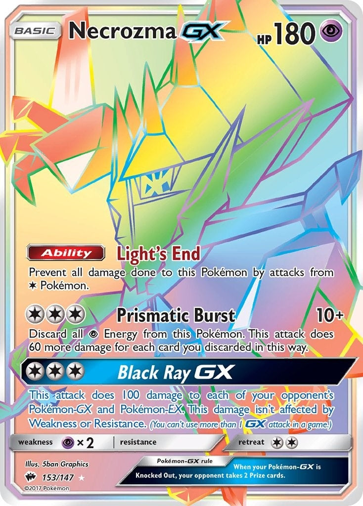 Image for Necrozma GX (Secret) (153/147) (SM - Burning Shadows) (SM03) - Pokemon