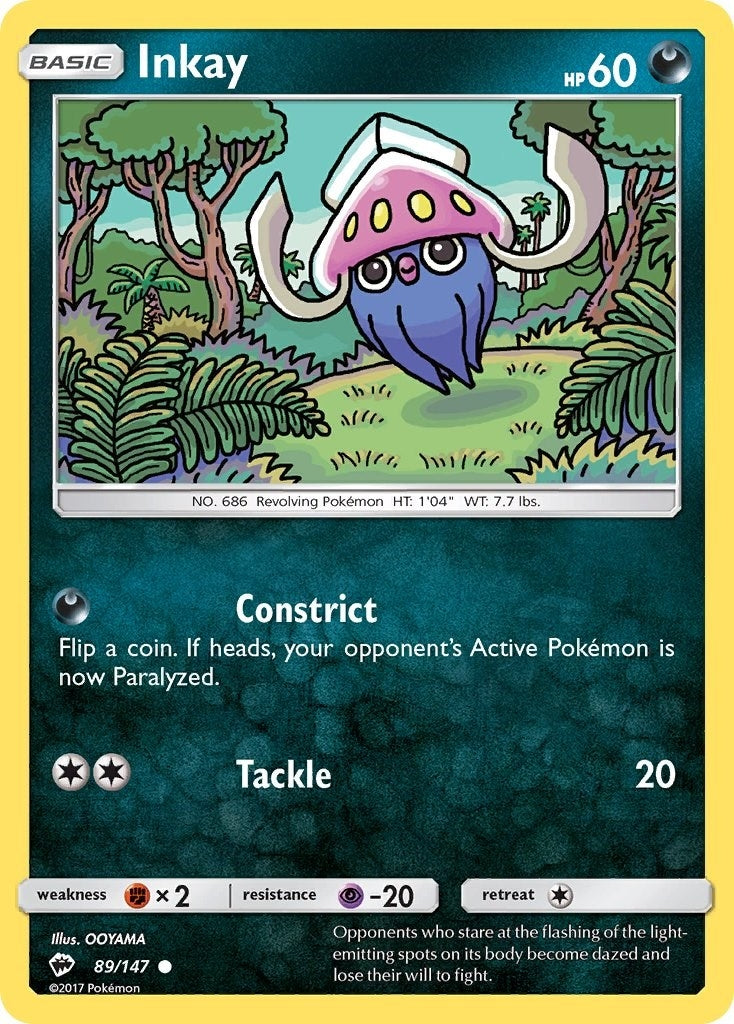 Image for Inkay (89/147) (SM - Burning Shadows) (SM03) - Pokemon