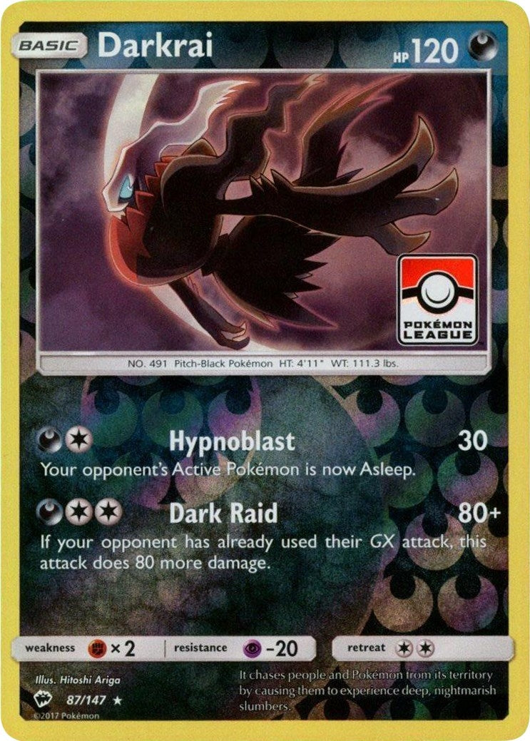 Image for Darkrai - 87/147 (Pokemon League) (087/147) (League & Championship Cards) (PR) - Pokemon