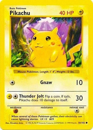 Image for Pikachu (Red Cheeks) (058/102) (Base Set (Shadowless)) (BSS) - Pokemon
