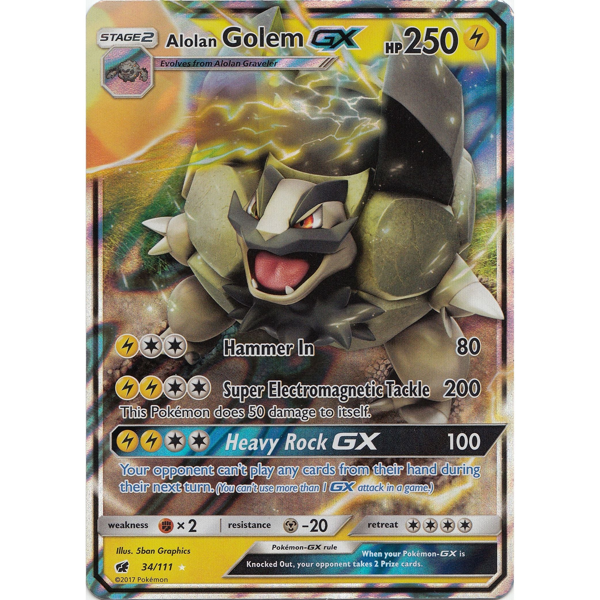 Image for Alolan Golem GX (34/111) (SM - Crimson Invasion) - Pokemon
