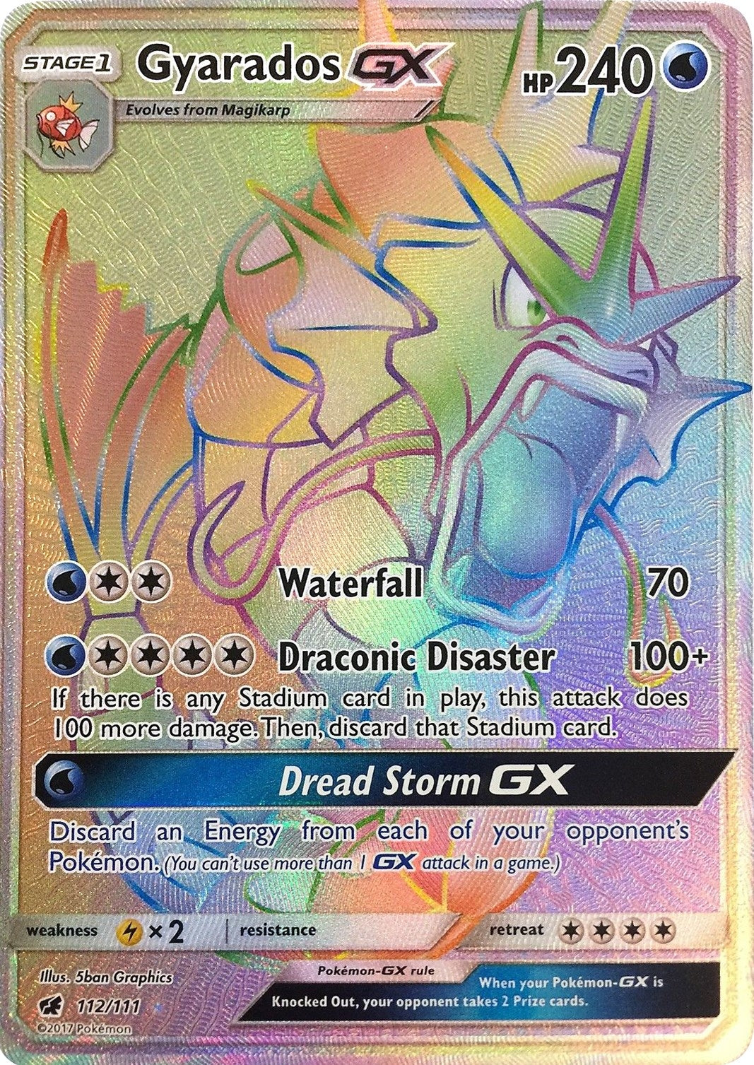 Image for Gyarados GX (Secret) (112/111) (SM - Crimson Invasion) (SM04) - Pokemon