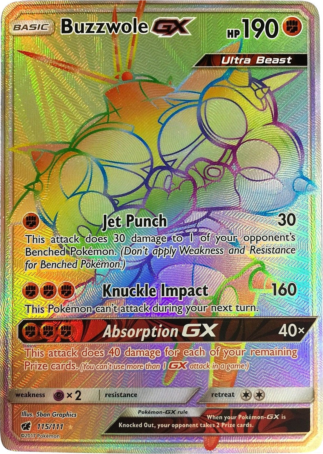 Image for Buzzwole GX (Secret) (115/111) (SM - Crimson Invasion) (SM04) - Pokemon