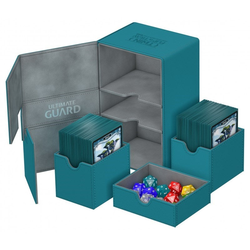 Image for Twin Flip 'n' Tray Deck Case - Petrol (Holds 160+) - Deck Boxes