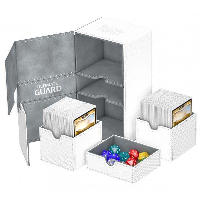 Image for Twin Flip 'n' Tray Deck Case - White (Holds 200+) - Deck Boxes