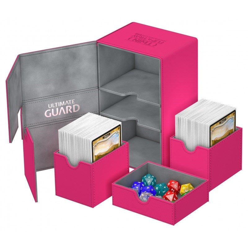 Image for Twin Flip 'n' Tray Deck Case - Pink (Holds 160+) - Deck Boxes
