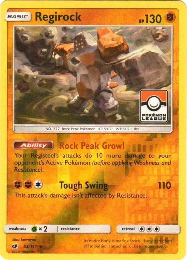 Image for Regirock - 53/111 (Pokemon League) (053/111) (League & Championship Cards) (PR) - Pokemon