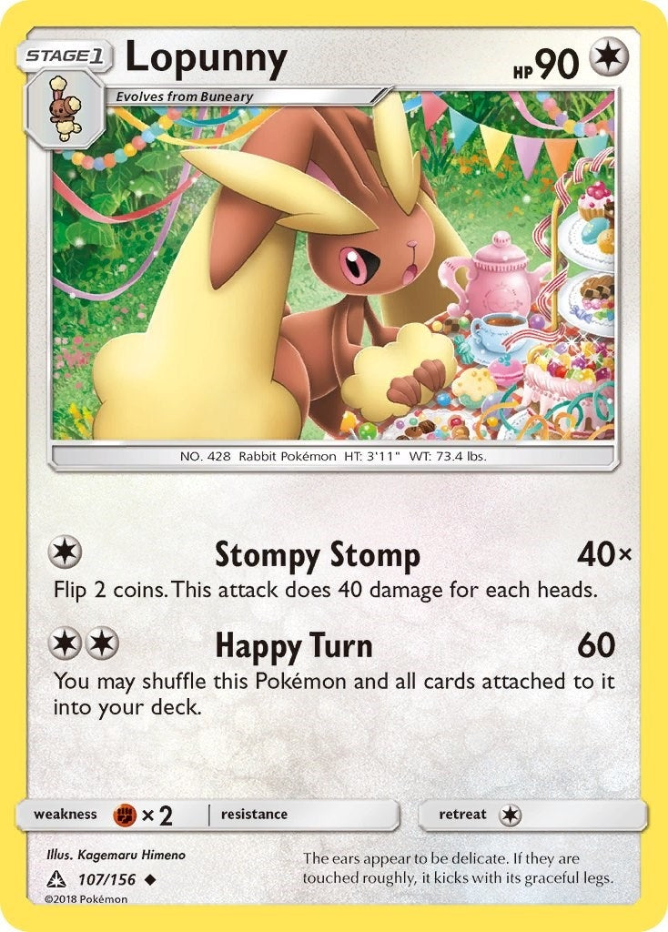 Image for Lopunny (107/156) (SM - Ultra Prism) (SM05) - Pokemon