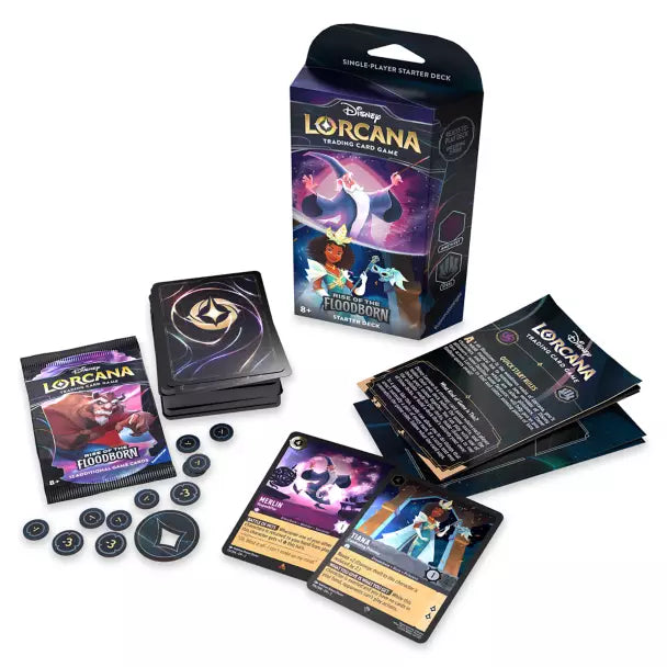 Disney Lorcana TCG - Set 2: Rise of the Floodborn - Merlin and Tiana Starter Deck - PokeBox USA