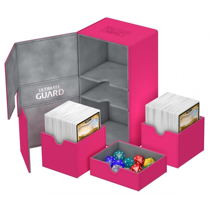 Image for Twin Flip 'n' Tray Deck Case - Pink (Holds 200+) - Deck Boxes