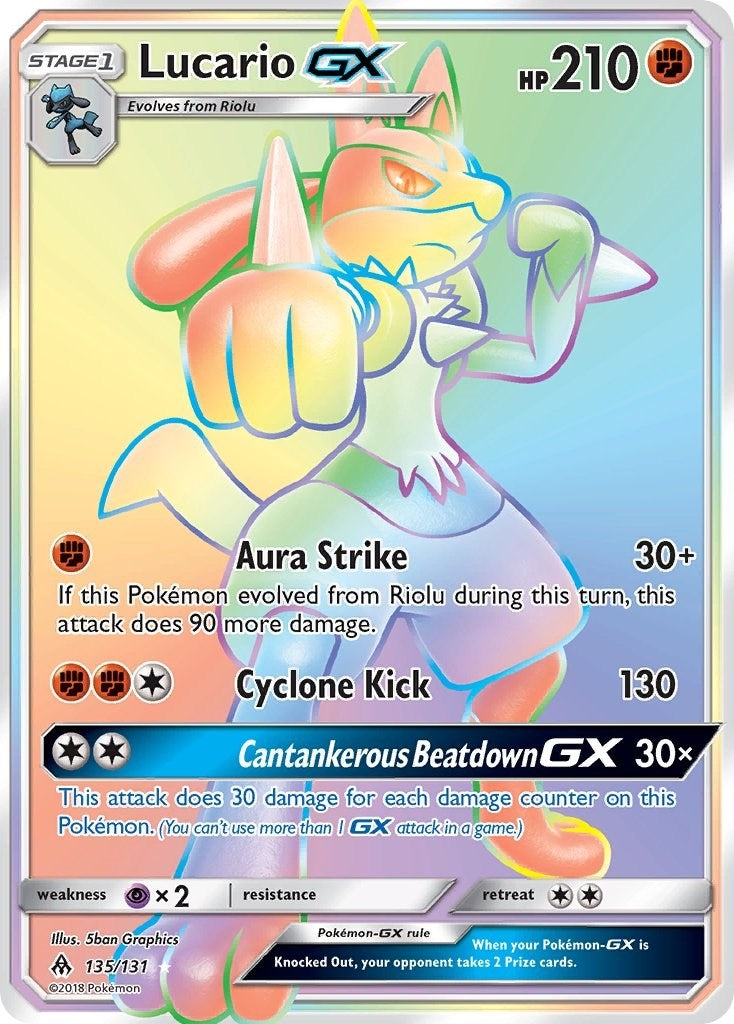 Image for Lucario GX (Secret) (135/131) (SM - Forbidden Light) (SM06) - Pokemon