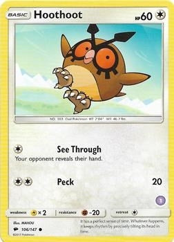 Image for Hoothoot (1) (106/147) (SM Trainer Kit: Alolan Sandslash & Alolan Ninetales) (SMK2) - Pokemon