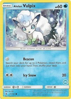 Image for Alolan Vulpix (29) (21/145) (SM Trainer Kit: Alolan Sandslash & Alolan Ninetales) (SMK2) - Pokemon
