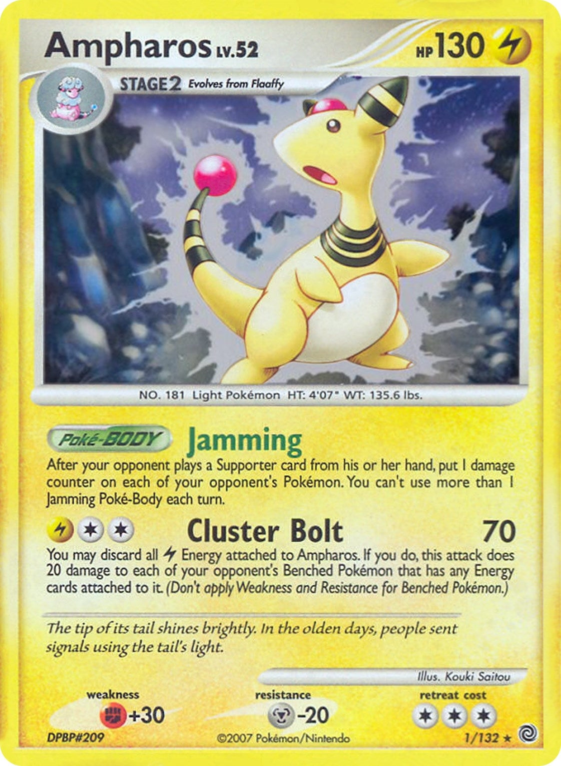 Image for Ampharos - 1/132 (DP Secret Wonders) (001/132) (Deck Exclusives) (PR) - Pokemon