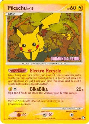 Image for Pikachu - 94/123 (Diamond & Pearl) (094/123) (Burger King Promos) (BKP) - Pokemon
