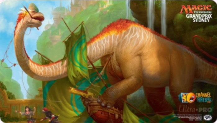 Image for Magic Grand Prix 2018 Playmat: Sydney (Version 3) - Thrashing Brontodon - Playmats