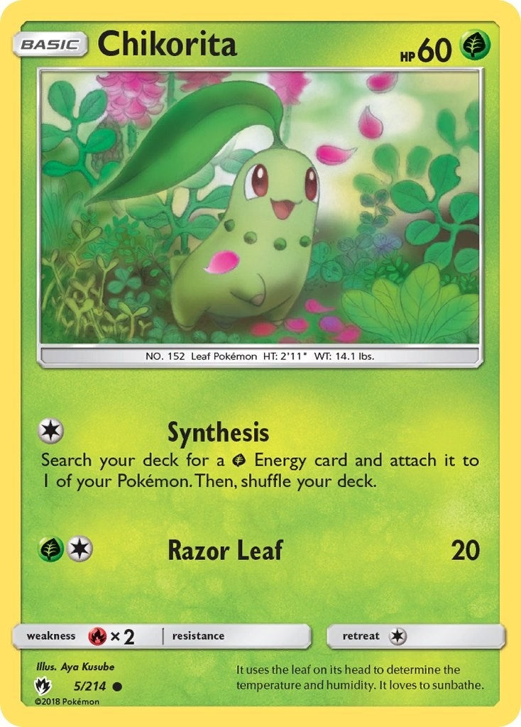 Image for Chikorita (5) (5/214) (SM - Lost Thunder) (SM8) - Pokemon