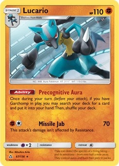 Image for Lucario - 67/156 (SM Ultra Prism) (067/156) (Deck Exclusives) (PR) - Pokemon