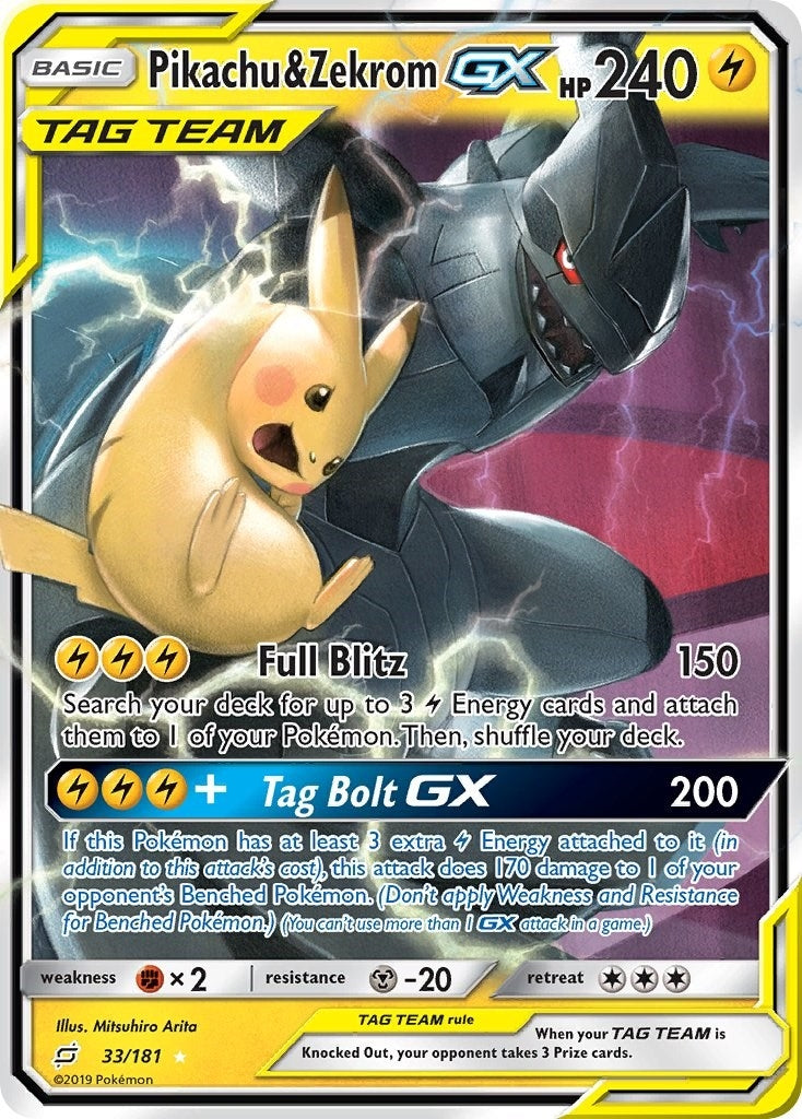 Pikachu & Zekrom GX (33/181) (SM - Team Up) - PokeBox USA